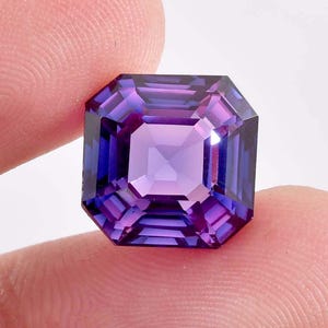 Flawless Bi-Color Purple Blue Java Plum Sapphire Square Cut Loose Gemstone GIT Certified Master Cut High Quality Gems All Size Available