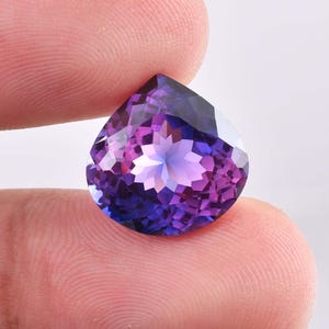 Flawless 12 x 12 MM Bi-Color Purple Blue Java Plum Sapphire 11.60 Ct Loose Gemstone GIT Certified Master Cut High Quality AAA Loose Gemstone