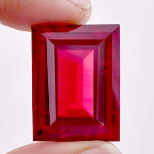 AAA+ Flawless Natural Mozambique Blood Red Emerald Cut GIT Certified High Quality Ruby Ring & Jewelry Make Loose Gemstone All Size Available