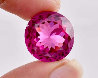 Flawless 13 x 13 mm Natural Cornflower Purple Sapphire Round Cut Loose Gemstone GIT Certified AAA+ High Quality Sapphire Loose Gemstone