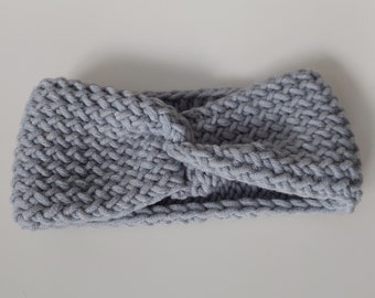 READY TO SHIP: Knitted Ribbed Headband with Twist wool | Adult size | ear warmer | merino bulky | earmuff | Hand knitted