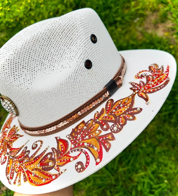 CUSTOM HAND PAINTED AND DECORATED HAT Custom, Hand-painted Felt Hats - Etsy Canada main image 2