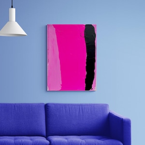Abstract Pink Painting on Canvas: Modern Art, 18x24cm (Fine Art Print Available)