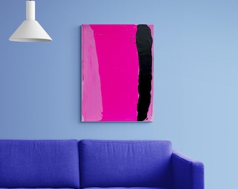 Abstract Pink Painting on Canvas: Modern Art, 18x24cm (Fine Art Print Available)