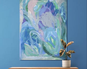 Abstraktes Gemälde, Moderne Kunst, Acrylbild auf Leinwand, 30 x 40 cm