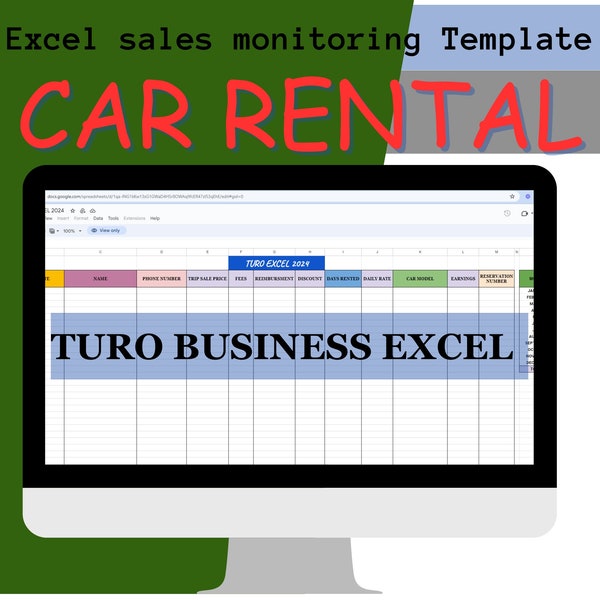 Turo Spreadsheet Etsy