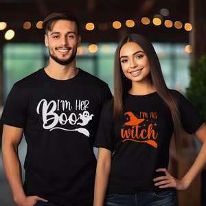 Funny Couples Halloween Shirts, Couple Halloween Shirt, Couple Funny Halloween Matching Party Sweater,  Matching Halloween Shirt for Couples