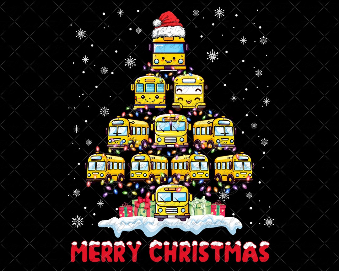 School Bus Christmas Tree Png Christmas School Bus Png Etsy