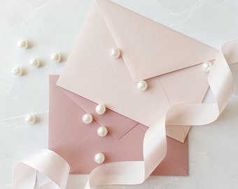 C6 SIZE Blush wedding envelope Dusty rose invitation envelope Wedding accessories Elegant letter envelope