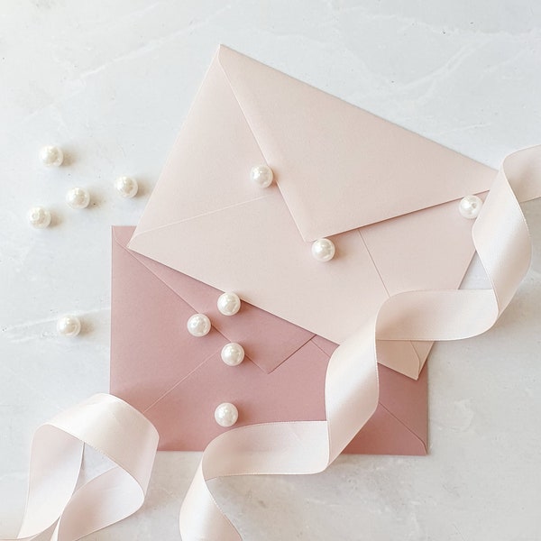 C6 SIZE Blush wedding envelope Dusty rose invitation envelope Wedding accessories Elegant letter envelope