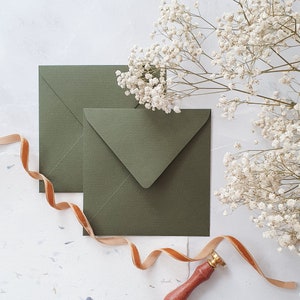 TAMAÑO K4 Sobre de boda verde oliva Sobre de invitación estacionario Accesorios de boda Sobre de carta elegante