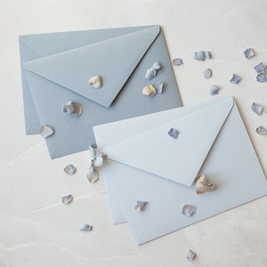 TAMAÑO C6 Sobre de boda azul Sobre de invitación azul polvoriento Accesorios de boda Sobre de carta elegante