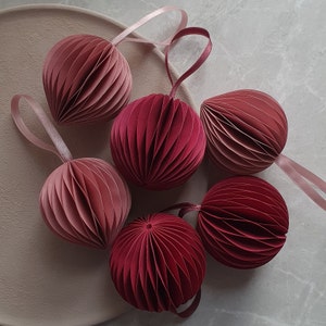 Decorazioni di carta fatte a mano, decorazioni natalizie scandinave, ornamenti rustici, palline ecologiche, crea il tuo set per l'albero di Natale