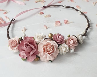 ommunion Blumen Haarband Hochzeit Kopfschmuck Baby Fotoshooting Krone