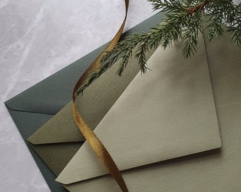 C5 Hochzeits-Umschlag, oliv-dunkelgrüne Hochzeits-Umschlag, Wintergrün, Einladungs-Umschlag, Hochzeitsaccessoires Elegante Brief-Umschlag