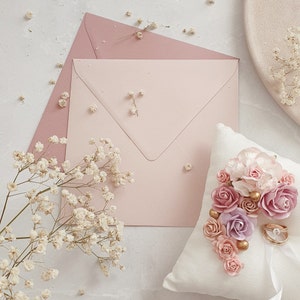 TAMAÑO K4 Sobre de boda rubor Sobre de invitación de rosa polvorienta Accesorios de boda Sobre de carta elegante