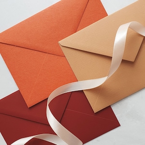 C6 SIZE Fall biege wedding envelope Burnt orange invitation envelope Burgundy wedding accessories Elegant letter envelope image 4
