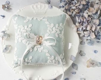 Sage ring pillow Lace ring holder wedding Mint green ring pillow Bearer pillow Classic ring holder Engagement box Mint green ring pillow