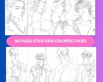 Stray Kids Coloring Book: 161 Printable Coloring Pages, (JPG Bundle)