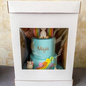 CakeBox Cake Box Calidad Transporte Vista, Cumpleaños, Fiesta, Mejor, Caja con ventana, Sweet Box Wedding, Cake Topper, Mejor calidad Ver tu pastel