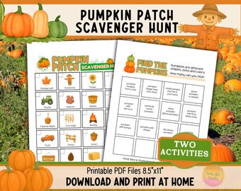 Pumpkin Patch Scavenger Hunt: Fun Fall Activity, Family Outdoor Autumn Game (PDF Download) F1