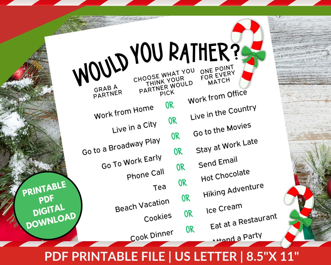 Would You Rather Holiday Office Party Game, Coworker Workplace This or ...