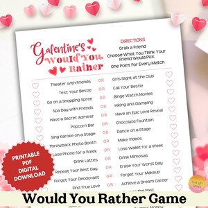Galentines Day Wish You Better PDF zum Downloaden Spiel, Ladies Night Dies oder jenes Spiel, Sisterhood Circle BFF Brunch, Girls Cocktail Night GL1