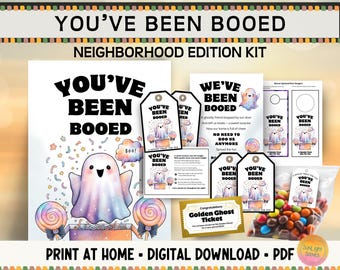 You've Been Booed Printable Halloween Kit with Printable Signs and Tags (PDF Download))