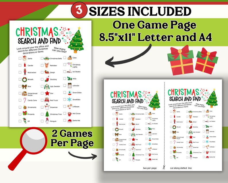 Christmas Scavenger Hunt Search and Find Outdoor Game Car Holiday ...