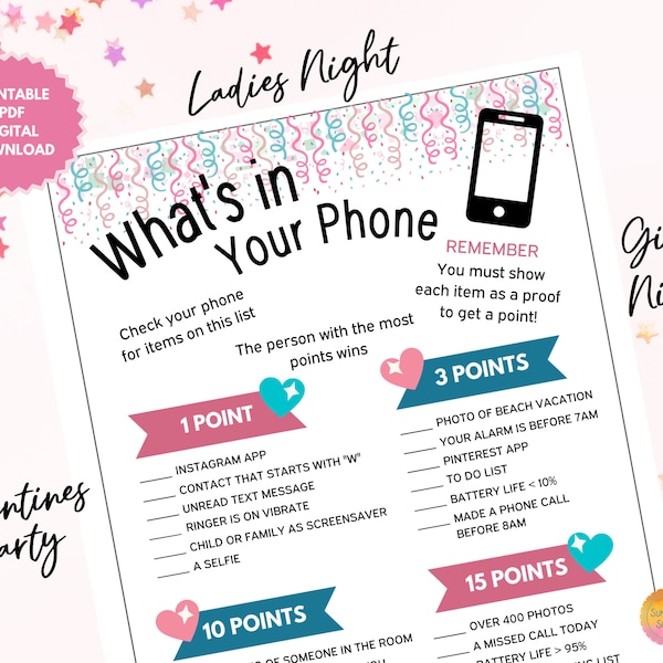 Phone Game for Party Etsy