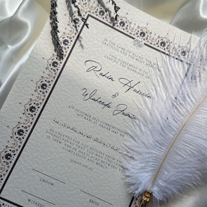 Certificato Nikkah, Contratto di matrimonio islamico, Nome Nikkah personalizzato, Certificato di matrimonio musulmano, Nomi personalizzati, Versetto del Corano, Regalo di nozze