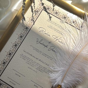 Luxus Nikkah Zertifikat, Islamischer Premium A4 Hochzeitsvertrag, Nikkah Nama, Muslimische Heiratsurkunde, Personalisierte Namen, Koran Vers