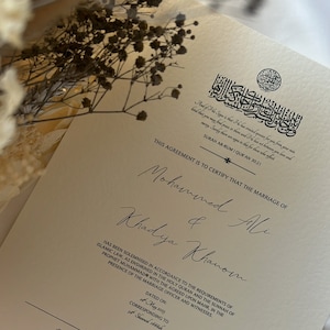 Luxus Nikkah Zertifikat, Islamischer Nikkah Vertrag, Muslimische Ehe Hochzeit, Nikkah Nama, personalisiertes Geschenk, Hochzeitsvertrag, Nikkah Geschenk