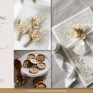 a collage of photos with buttons and ribbons