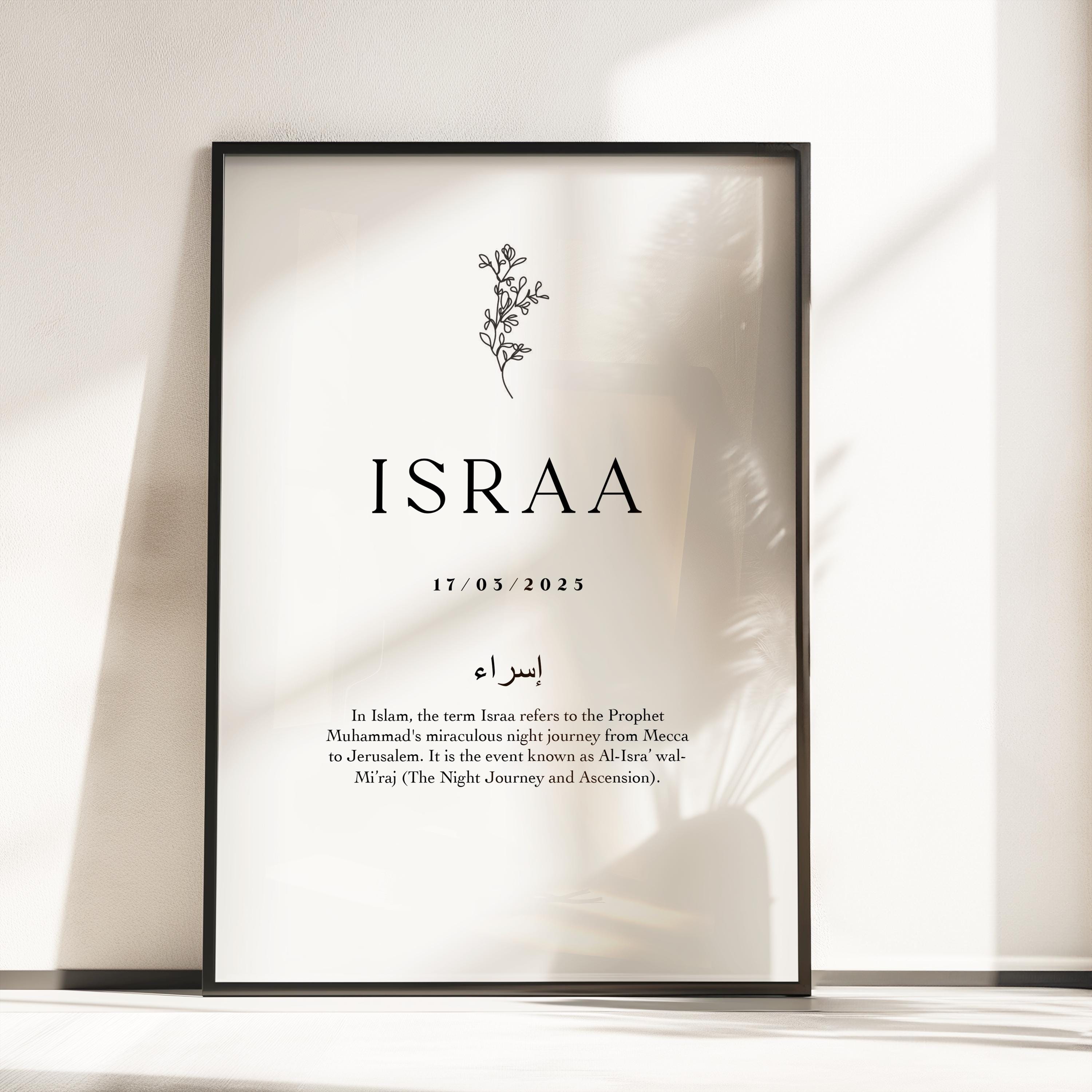 Personalised Islamic Name Print, Personalised Islamic Gift, Arabic ...