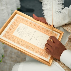Certificat de luxe Nikkah, contrat de mariage islamique A4 premium, Nikkah Nama, certificat de mariage musulman, noms personnalisés, versets du Coran image 18