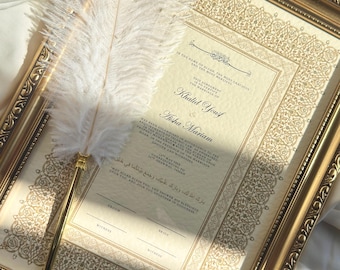 Nikah Certificate Frame, Vintage Islamic Marriage Certificate, Personalised Muslim Wedding Certificate, Nikah Gift, Wedding Wall Decor