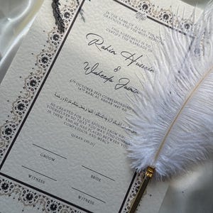 Nikkah Certificate, Islamic Wedding Contract, Custom Nikkah Nama, Muslim Marriage Certificate, Personalised Names, Quran Verse, Wedding Gift