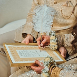 Certificat de luxe Nikkah, contrat de mariage islamique A4 premium, Nikkah Nama, certificat de mariage musulman, noms personnalisés, versets du Coran image 14