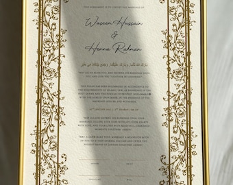 Nikah Certificate, Muslim Wedding Certificate, Islamic Wedding Certificate, Personalized Nikah, Marriage Certificate