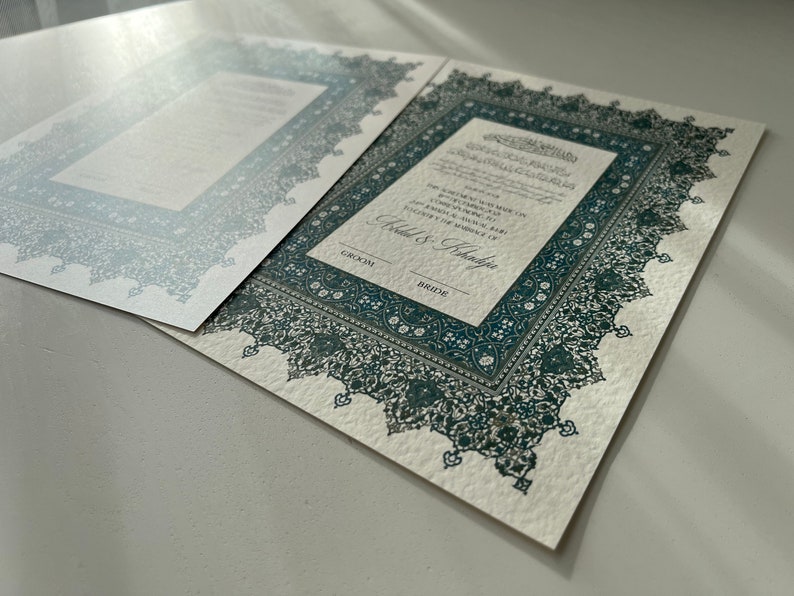 Luxury Nikkah Certificate Premium A4 Islamic Wedding - Etsy UK
