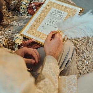 Certificat de luxe Nikkah, contrat de mariage islamique A4 premium, Nikkah Nama, certificat de mariage musulman, noms personnalisés, versets du Coran image 15