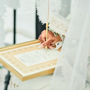 Certificat de luxe Nikkah, contrat de mariage islamique A4 premium, Nikkah Nama, certificat de mariage musulman, noms personnalisés, versets du Coran image 11