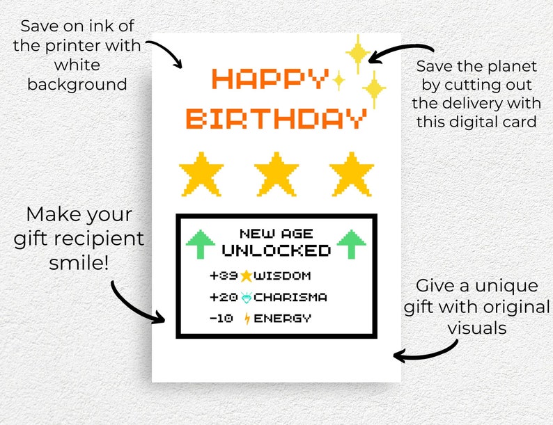 Printable Birthday Card for a Video Game Fan - Etsy
