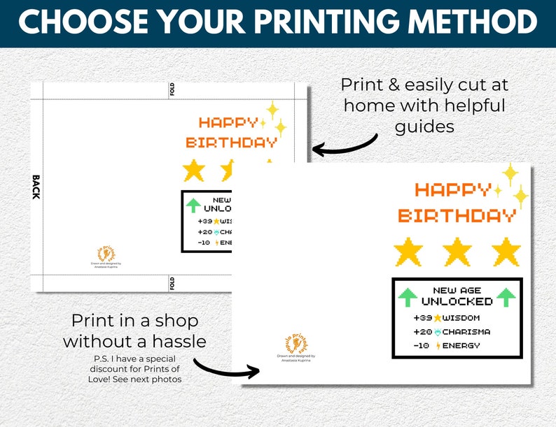 Printable Birthday Card for a Video Game Fan - Etsy