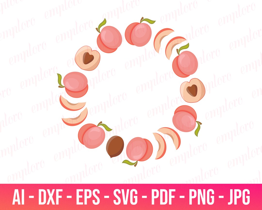 Circle of Peach Slices SVG Peaches Svg Peaches Circle Etsy