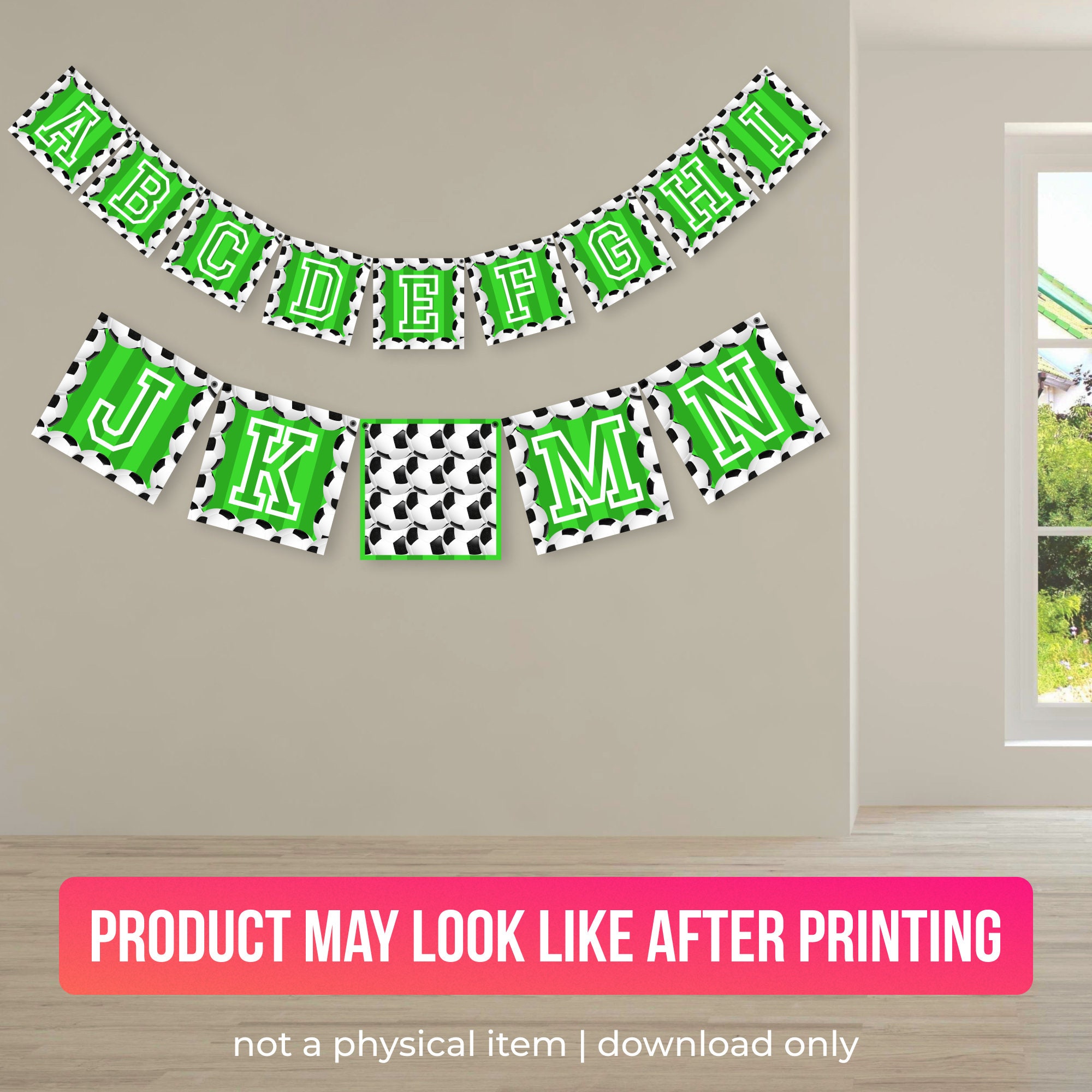 Printable Alphabet Letters Banners football ABC AZ Banners Etsy