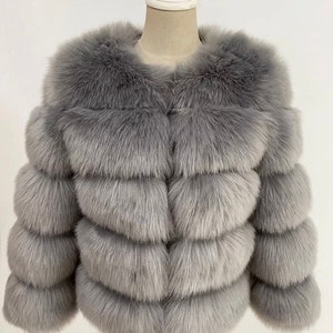 Grey fur shop jackets uk