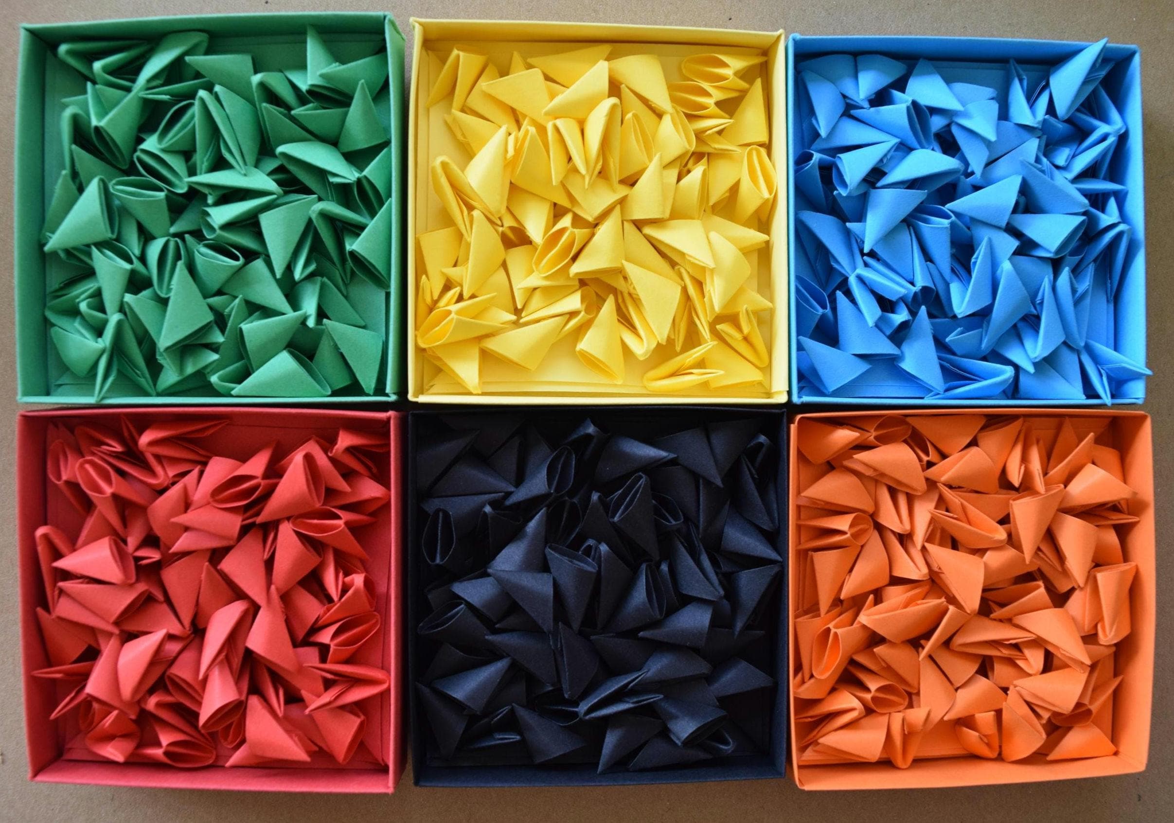 Origami 3d Pre-folded Triangle Pieces 1/32 or 1/64 A4 for