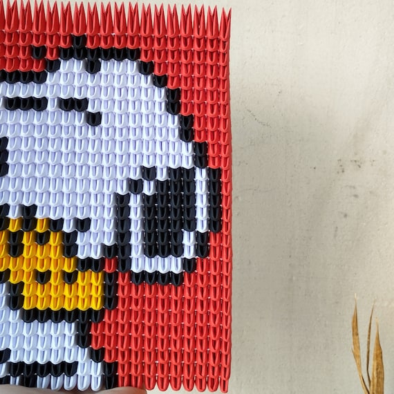Snoopy & Woodstock 3D Origami Paper Pixel Art - Peanuts Home Decor